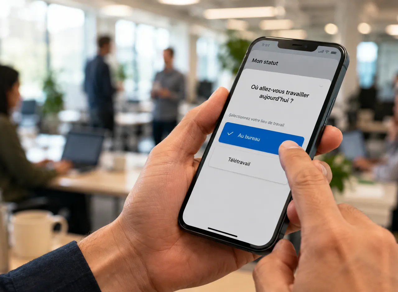 Interface de déclaration de présence au bureau